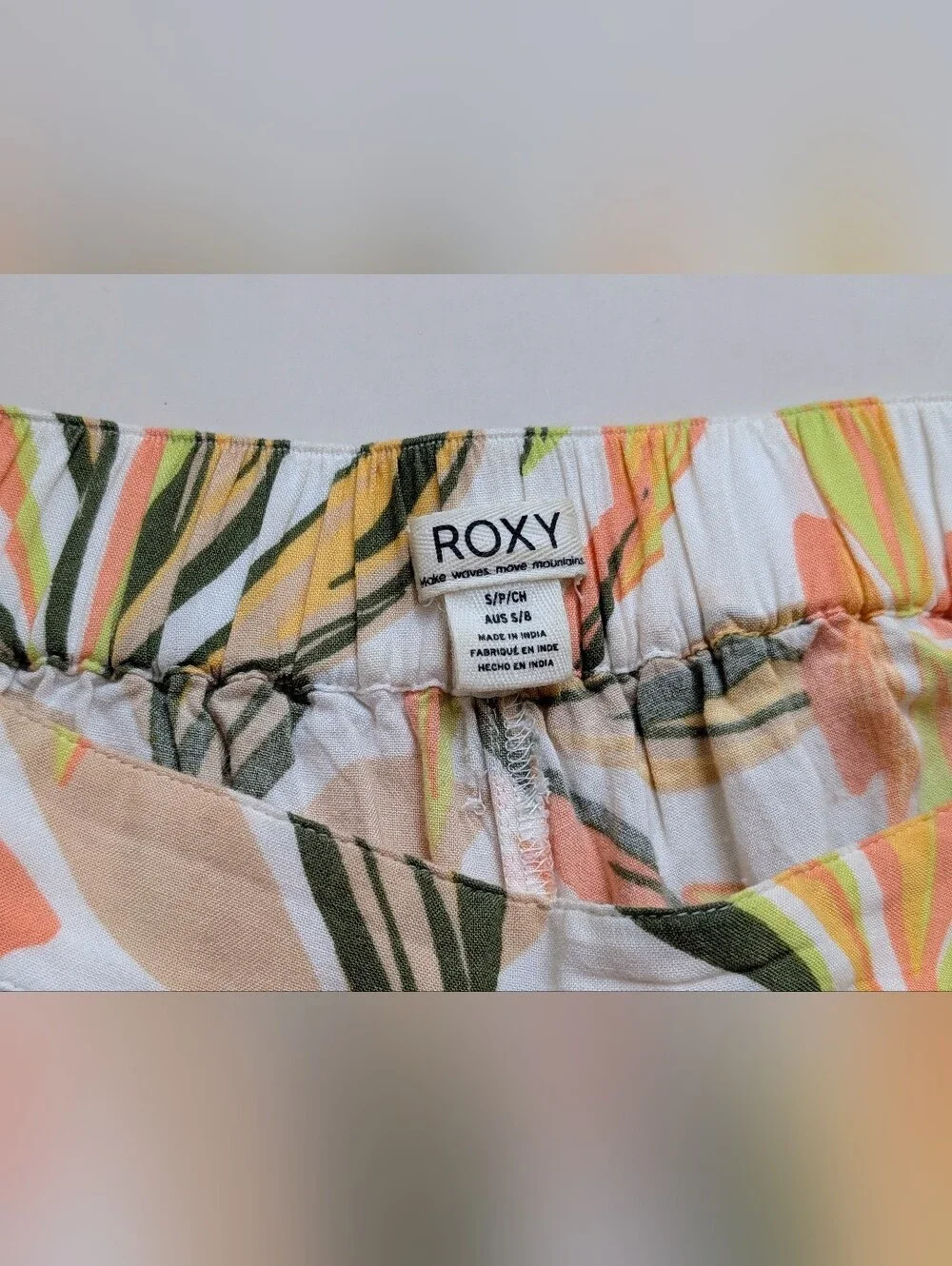 ROXY Tropical Floral Wide Leg Palazzo Pants Resort Beach Size S🌴